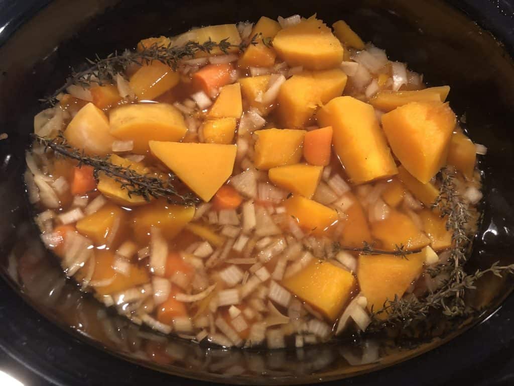 slow cooker post cooking butternut squash soup