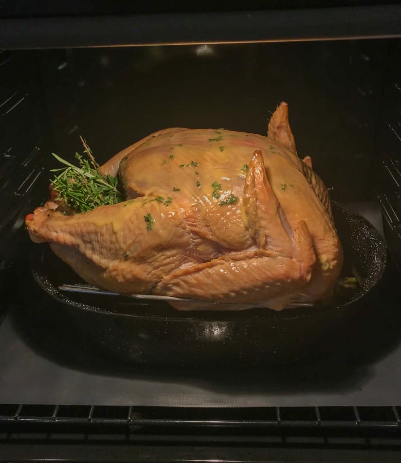 turkey in an oven