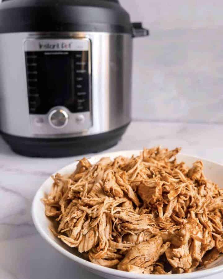 shredded chicken made in the instant pot with mexican flavors