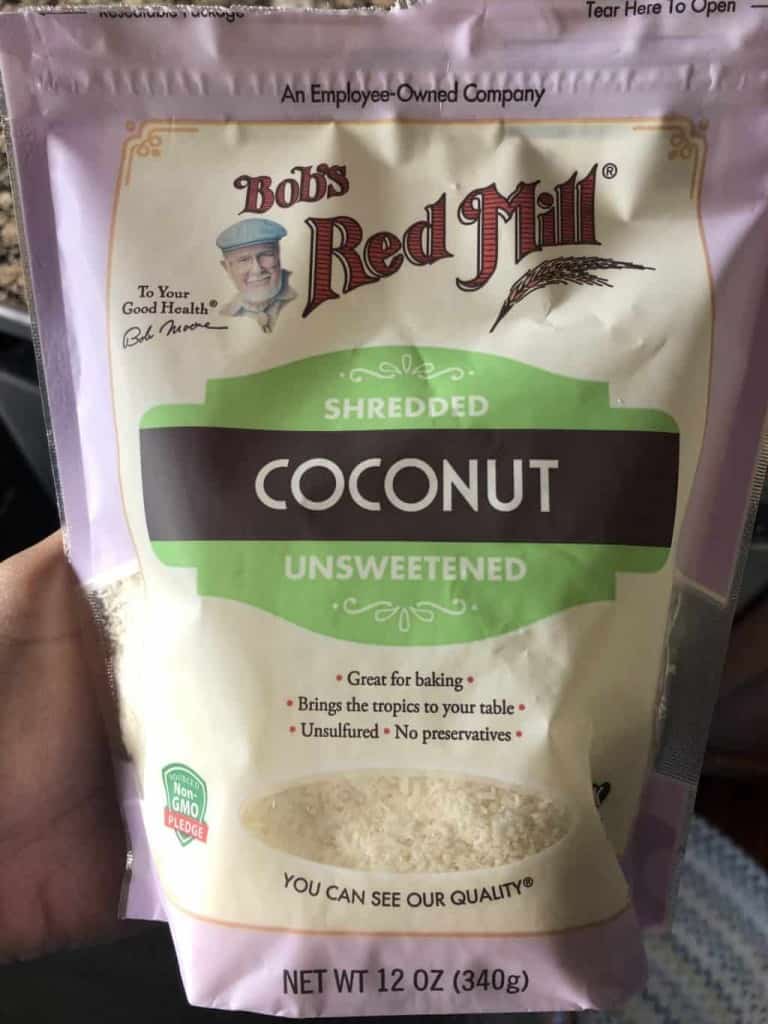 bag of shredded coconut flakes 