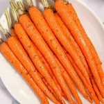 roasted carrots on a white plate