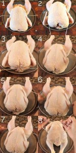 8 steps trussing a whole chicken