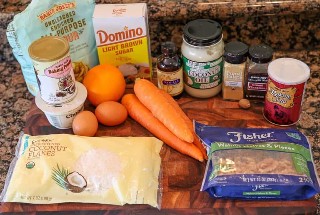 carrot cake muffin ingredients