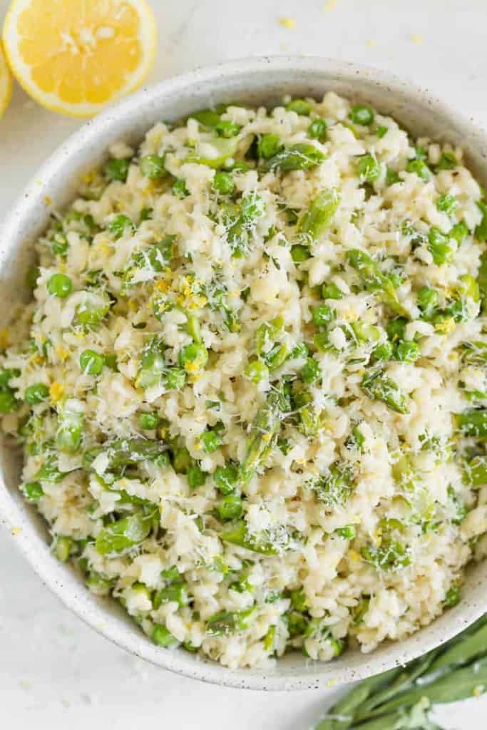 Pea and Asparagus Risotto with Parmesan