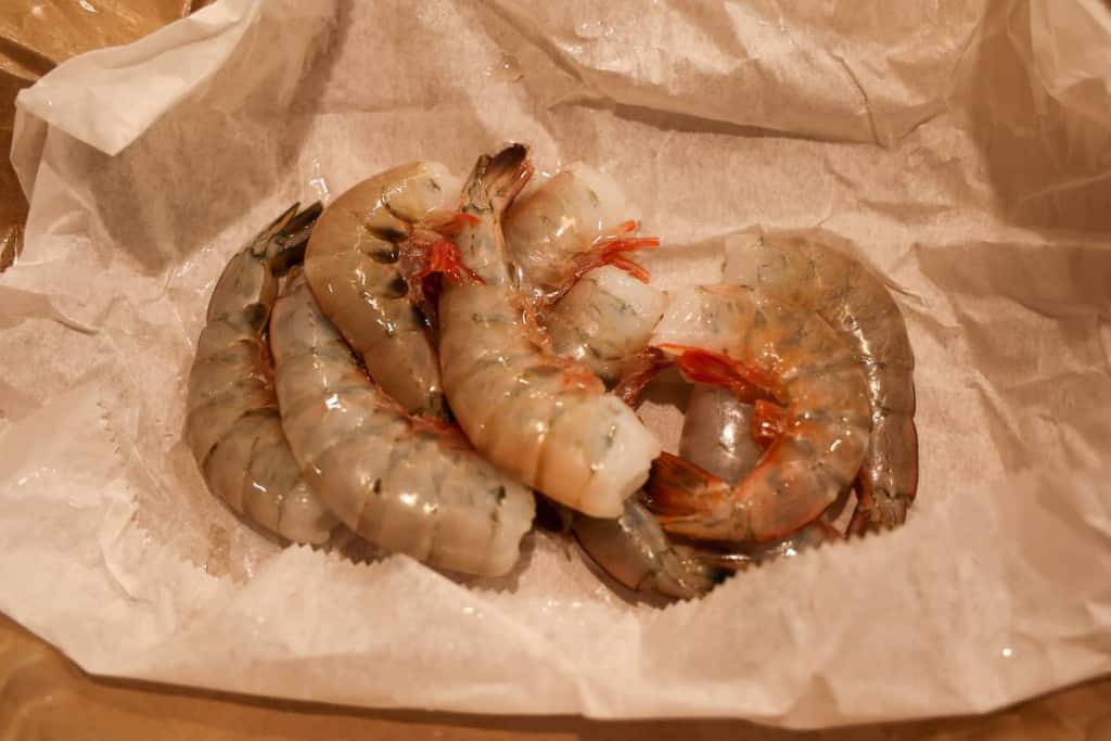 shell on raw shrimp
