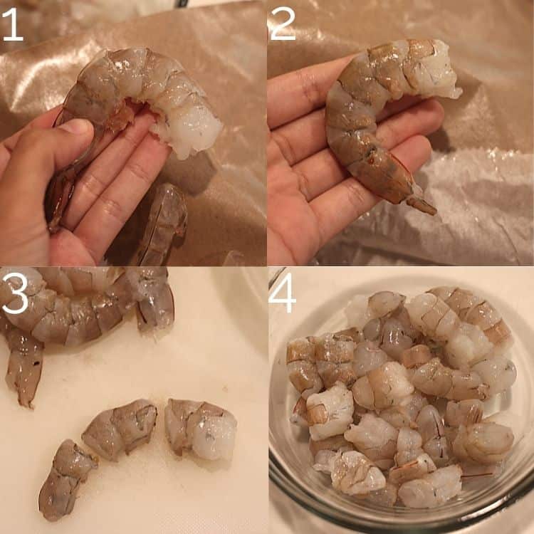 step by step peeling shrimp