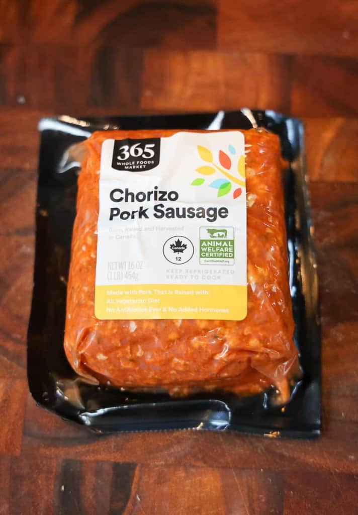 chorizo sausage in the package