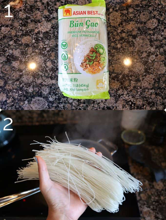 vermicelli noodles in a package then in hand